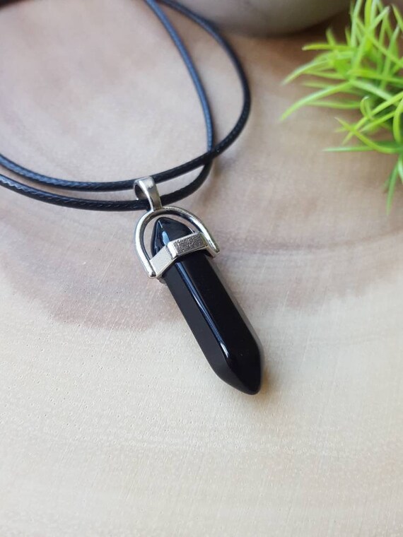 Wearing black obsidian necklace Clearance