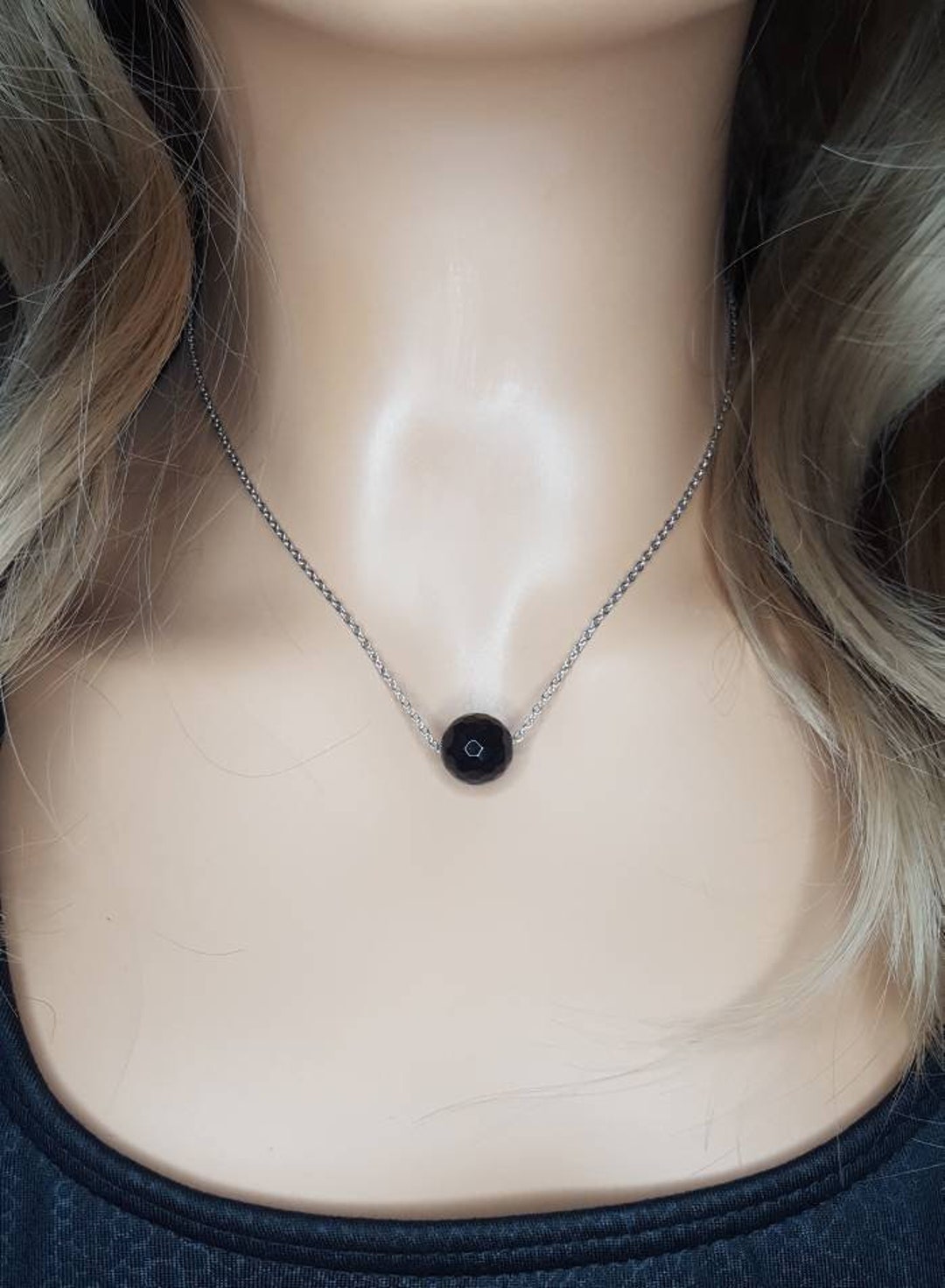 Real black onyx necklace deals