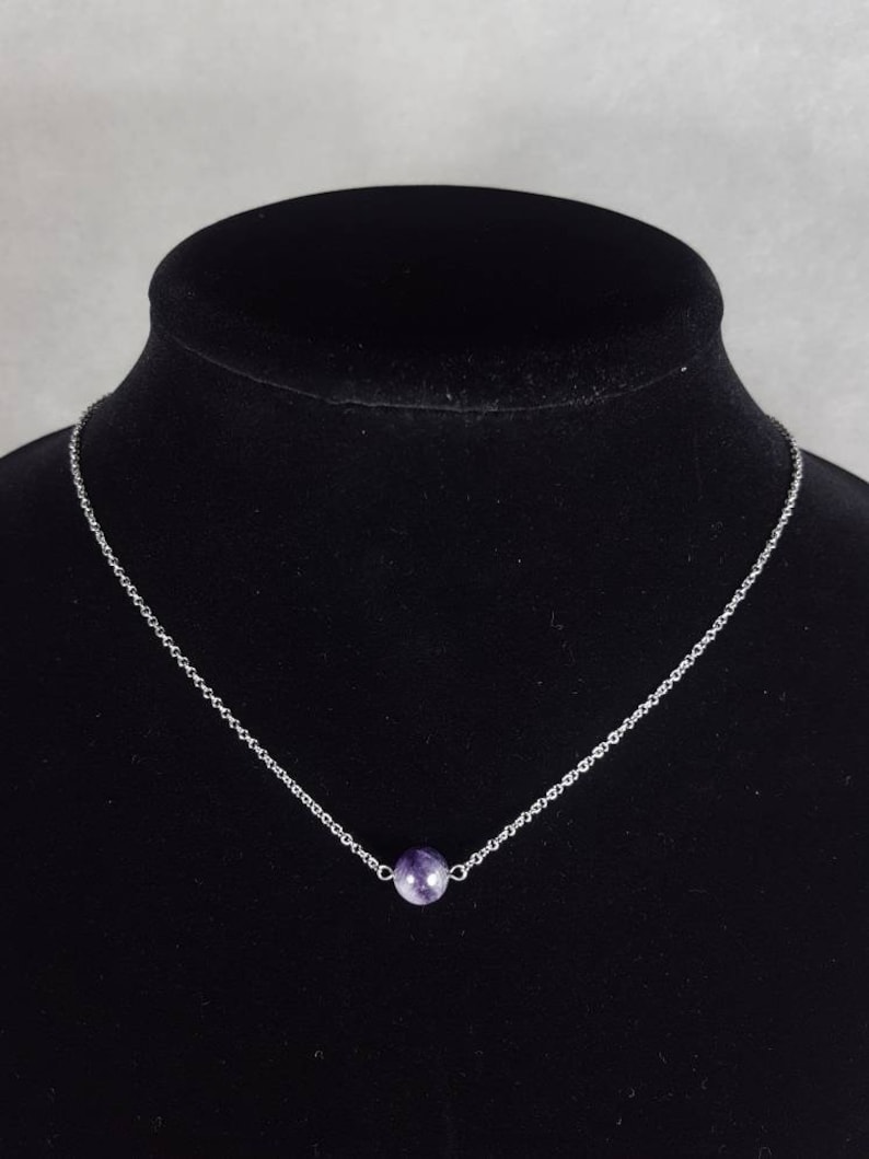 Amethyst choker necklace Amethyst chain necklace Amethyst chain choker Dainty necklace Amethyst jewelry Minimalist necklace Amethyst stone
