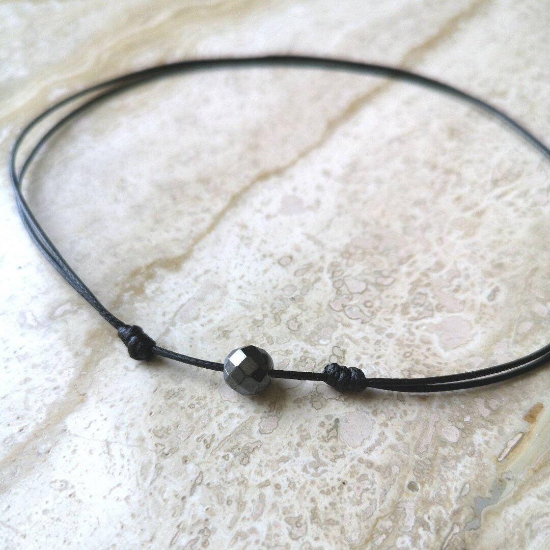 Black Hematite Knot Adjustable Necklaces