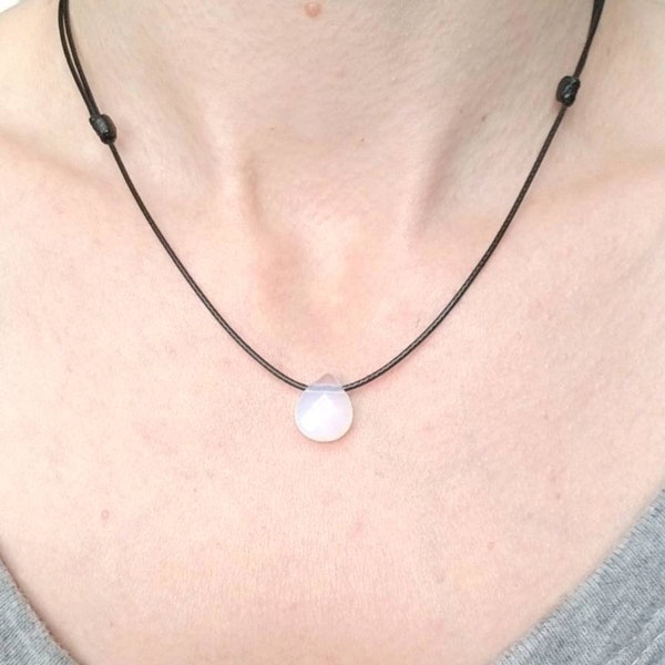 Opalite necklace Opalite choker necklace Opalite pendant Teardrop Opalite choker necklace Dainty necklace Opalite jewelry Women necklaces