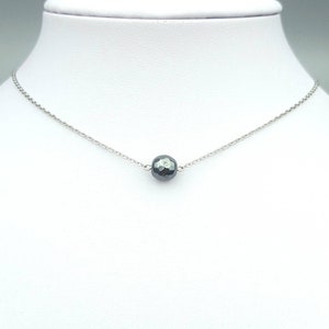 Hematite necklace Hematite jewelry Black choker necklace Hematite choker necklace Silver Stainless steel necklace Black stone necklace Gift