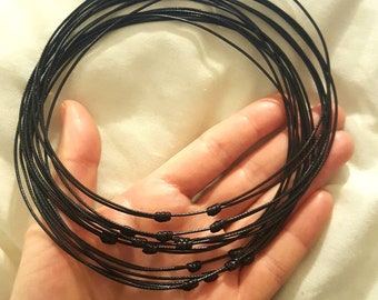 Adjustable Braided Cord Necklace: DIY Charm Pendant, 1mm Polyester Cord