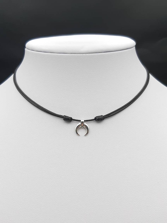 Crescent moon choker necklace deals