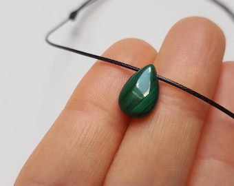 Malachite necklace Malachite choker necklace Natural Malachite jewelry Green gemstone necklace Crystal necklace Malachite crystal necklace