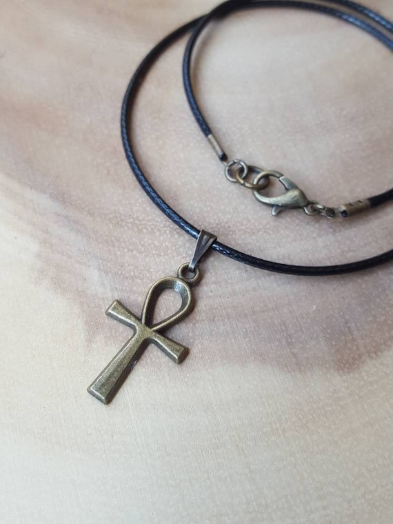 wood ankh choker ankh necklace Ankh choker gift for her Egyptian necklace birthday gift ankh jewelry Egyptian choker
