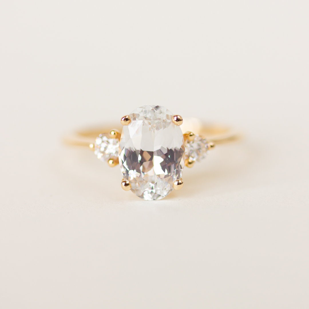oval white sapphire engagement rings oval white sapphire engagement rings