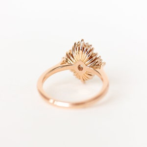 Art Deco Engagement Ring Rose Gold Engagement Ring Double Halo Oval Moissanite Ring The Daisy Ring image 4