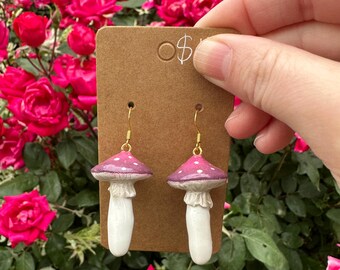 Pendientes de setas color rosa malva