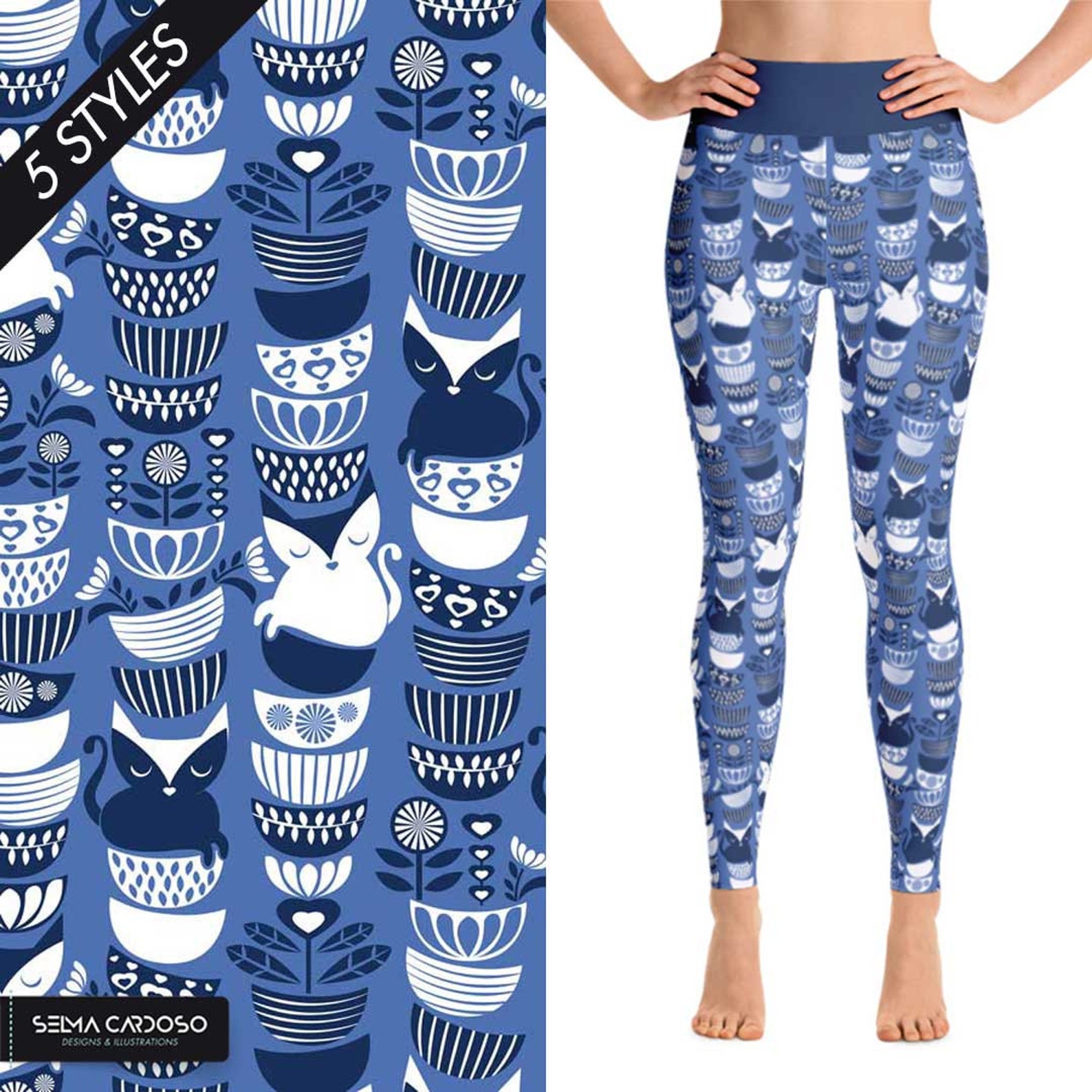 Cat Leggings Yoga Leggings Yoga Pants Cat Lover Gift Cat - Etsy