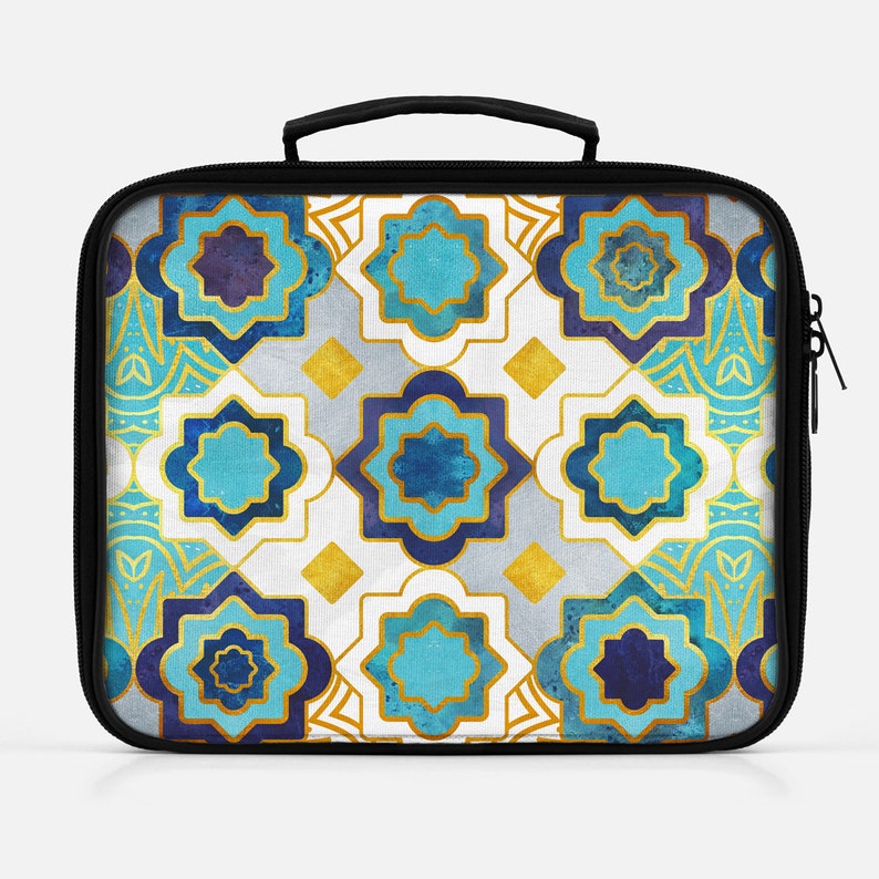 Gift for Her Lunch Bag Insulated Bag Marrakesh Lover Gift Geometric Lunch Box Beach Bag Moroccan Lovers Moroccan Inspiration Print