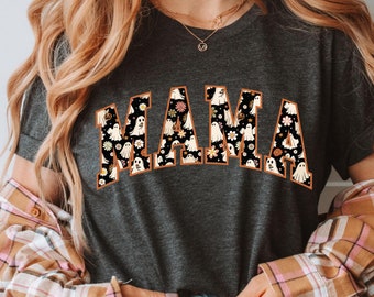 Halloween Mama Shirt, Mom Halloween Shirt, Spooky Mama Shirt, Mama Halloween, Cute Ghost Shirt Floral Ghost Shirt Scary Mama Halloween Shirt