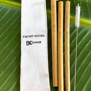 Political MerchandiseTrump Political Gift for Democrat  Election Merchandise Funny Political Gift Bamboo Straws Environmental Friendly Gift