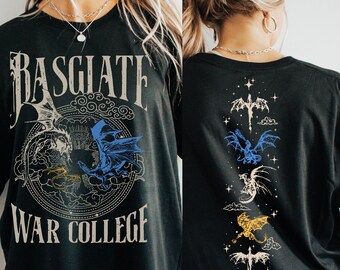 Vintage Basgiath War College 2 Sided Shirt Fourth Wing Shirt Dragon Rider Shirt Violet Sorrengail Xaden Riorson Booktok Shirt Bookworm gift