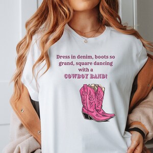 Cowgirl Boots Shirt Squire Dance Shirt Country Concert Tee Western Graphic Tee for Women Cute Country Shirt Cowgirl Shirt Western shirt