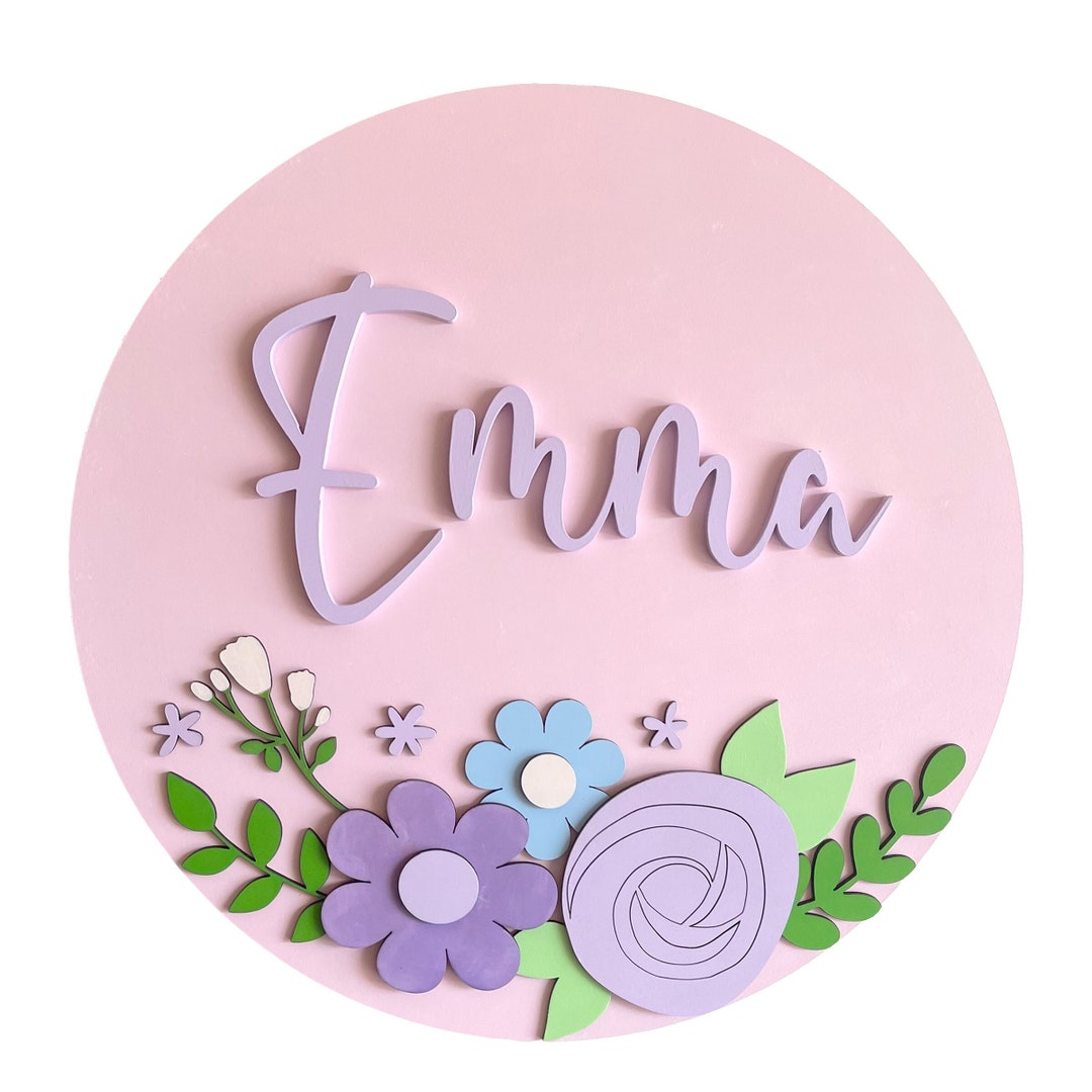 Personalised Pale Pink Nursery Name Sign for Wall Custom Etsy
