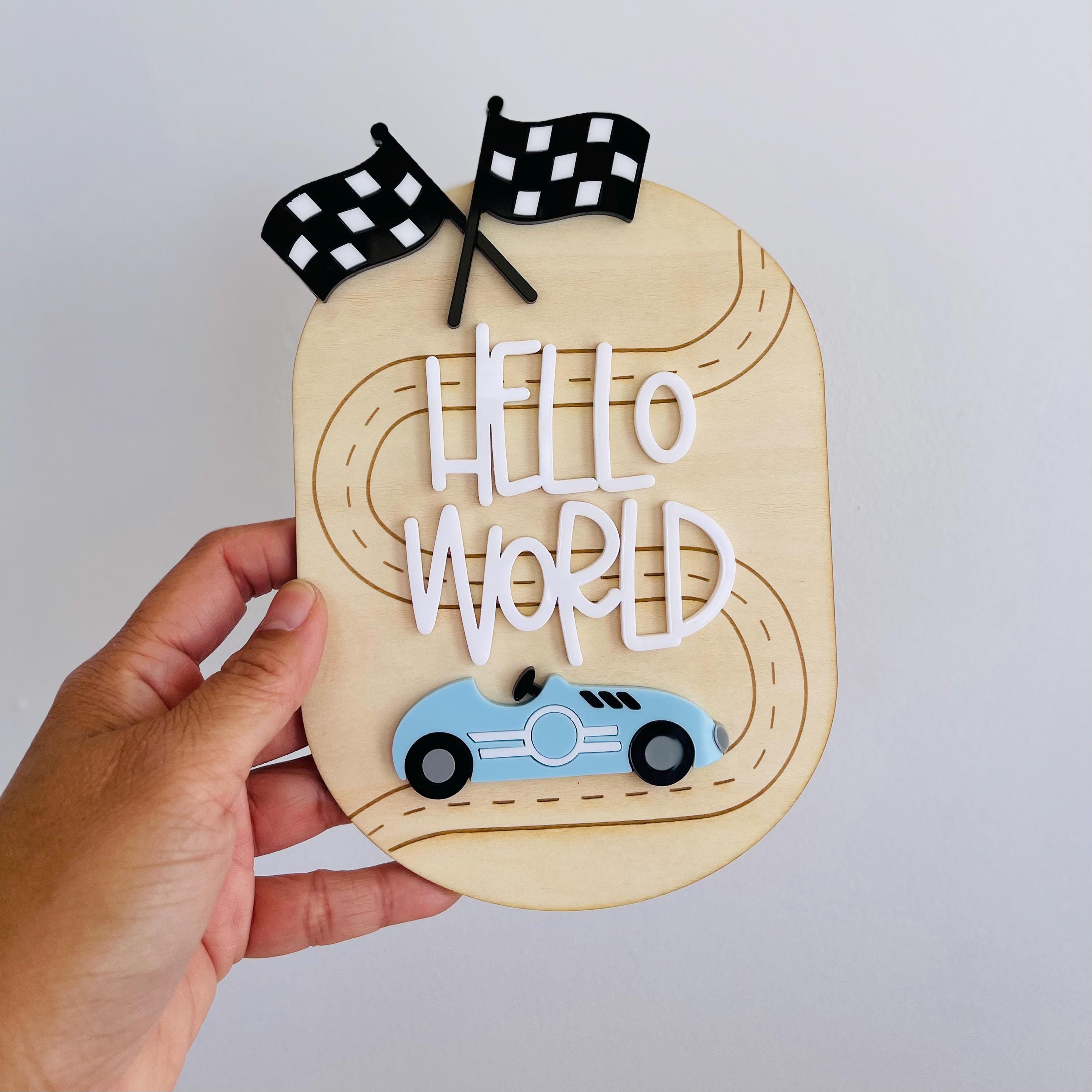 Race Car Baby Milestone Plaques: Newborn Photo Props - Etsy Australia
