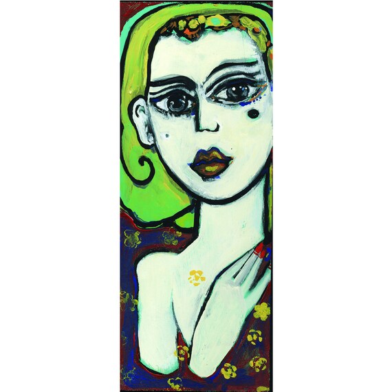 Original Painting By Art Nomade Acrylic On White Cedar Shingle Etsy