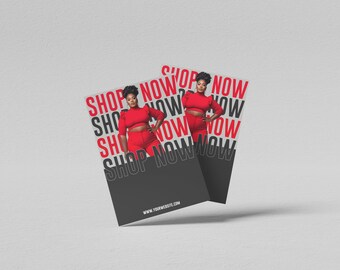 Boutique Flyer Template, Shop Now Flyer, Plus Size Fashion Flyer, Editable Flyer, Canva Flyer Template, Black Red and White Flyer, IG Flyer