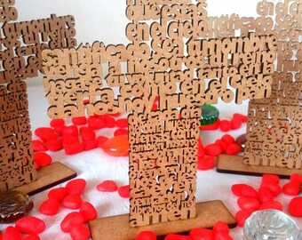 Our Father Prayer Cross/Lasercut Center Piece/Our Father Prayer/Our Father Cross/Baptist/Communion/Religious/CenterPiece/Unique Center Piece