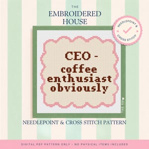 Mönster för kaffebröllop i PDF-format, digital nedladdning för CEO Coffee Enthusiast, nålstickningsdiagram med 13 mesh, korsstygnsmönster för nybörjare i kaffe i PDF-format