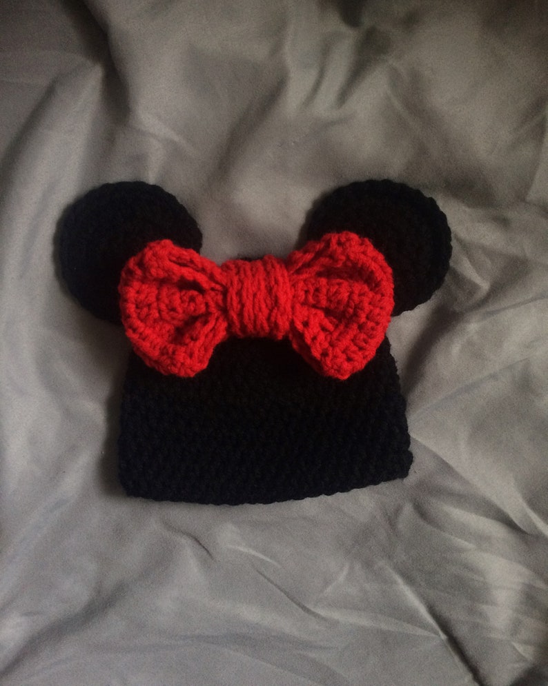 Minnie Mouse Inspired Baby Crochet Outfit Photo Prop