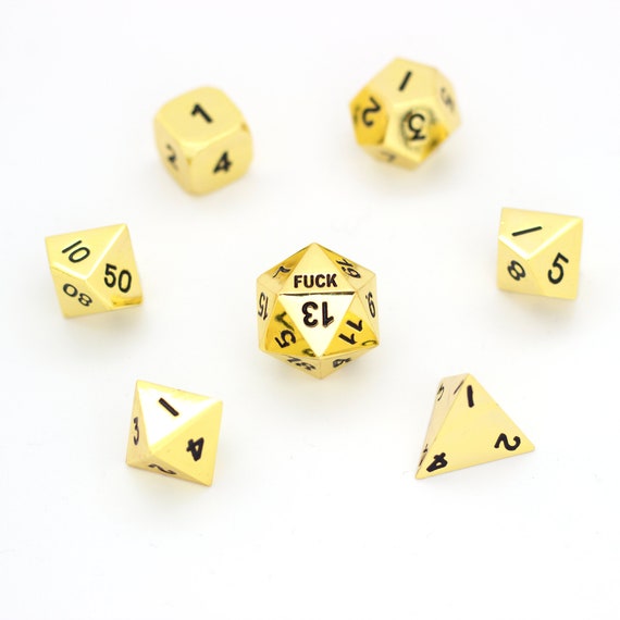 Golden Dnd Dice 25mm Metal D20 
