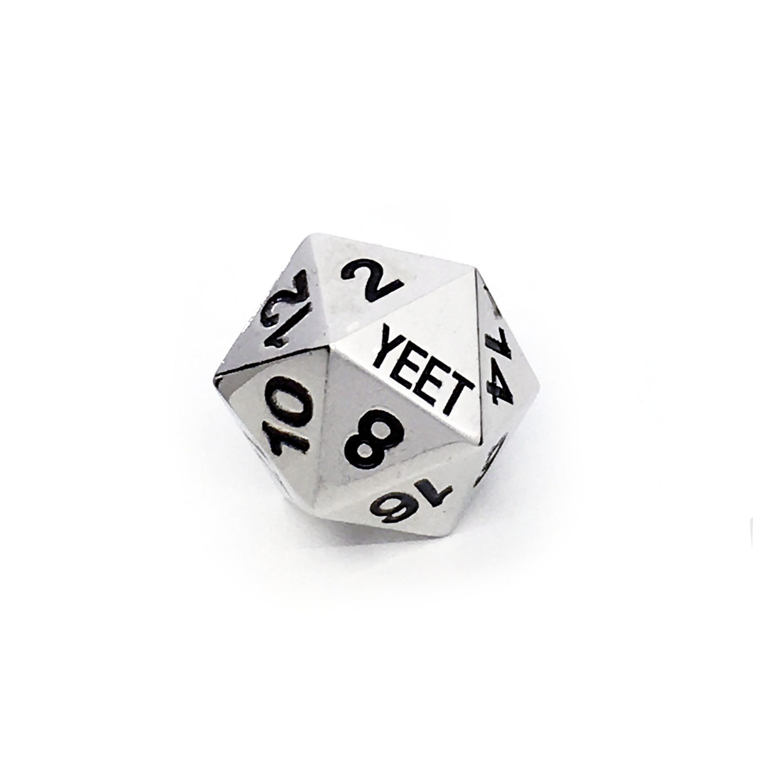 Nat 20 YEET Silver Dnd Dice 25mm Metal D20 Etsy