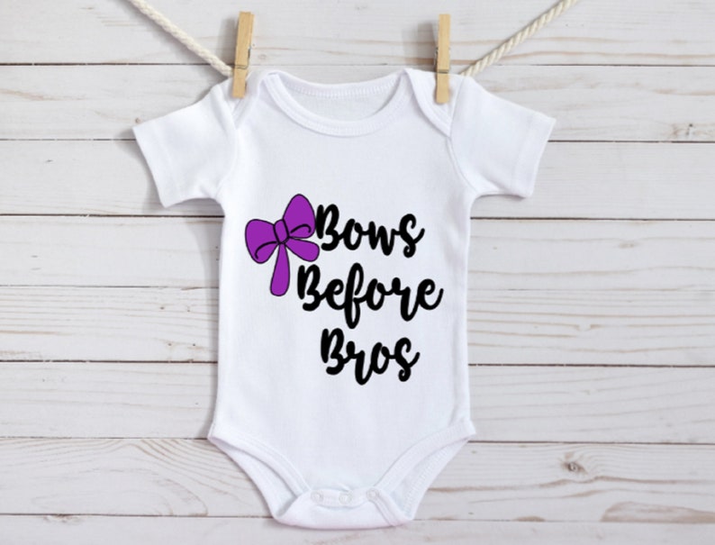 girlie outfit Bows Before Bros Baby Onesie \u00ae Baby Shower Gift Funny baby Onesie \u00ae baby girl Onesie \u00ae Baby Girl Outfit