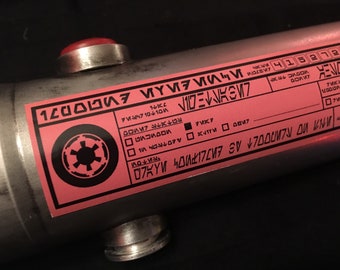 Etiqueta de incautación imperial para sables de luz de Ahsoka Tano