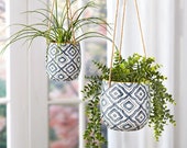 Hanging Planters Pots (Sets of 2 with Jute rope) Hanging Planter Basket with Pot Holder Indoor or Outdoor Use Planters with Jute Rope