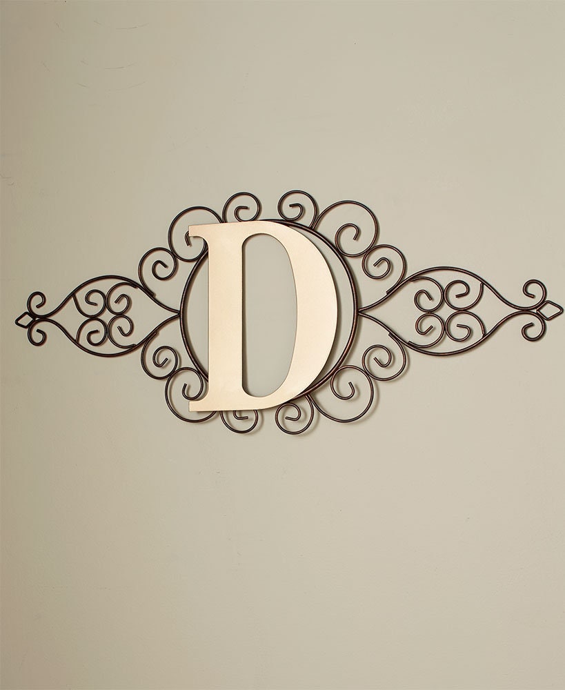 Monogram Metal Wall Art Monogram Gift Letter Hanging Art Etsy Canada