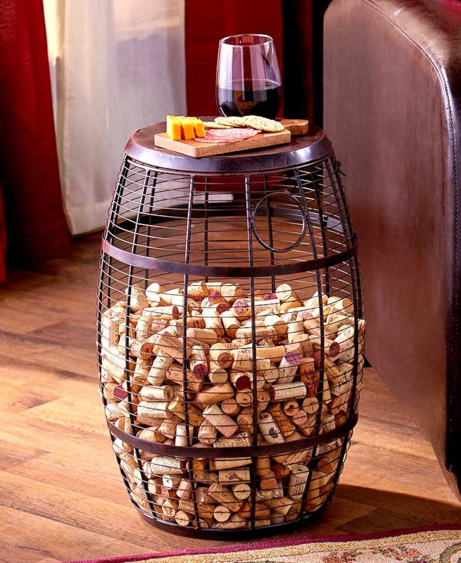 Wine Cork Holder Accent Tables End Tables with Storage Etsy