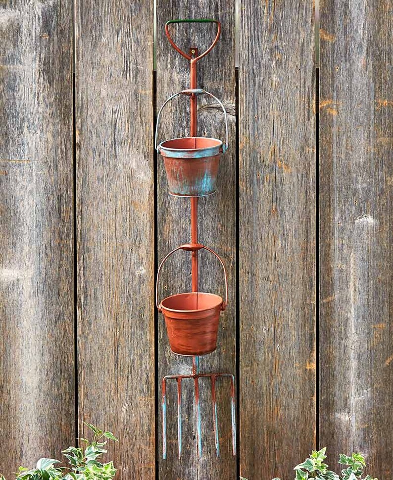 Hanging Planter Set Outdoor Rustic Garden Tool Planters Etsy UK