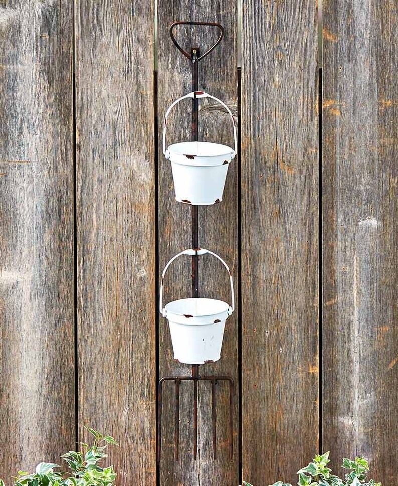 Hanging Planter Set Outdoor Rustic Garden Tool Planters Etsy UK
