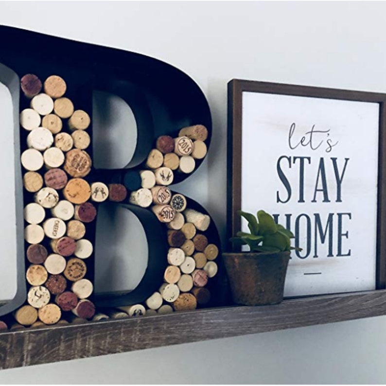 Monogram Metal Wine Letter Cork Holder All 4 Letters W I N E Etsy