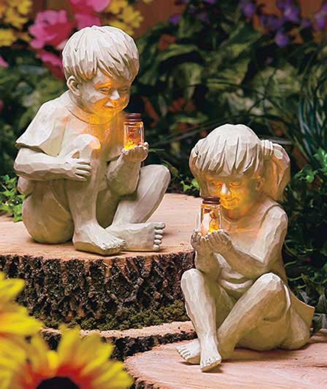 Solar Garden Statues Solar Garden Decor Powered by Sun Etsy