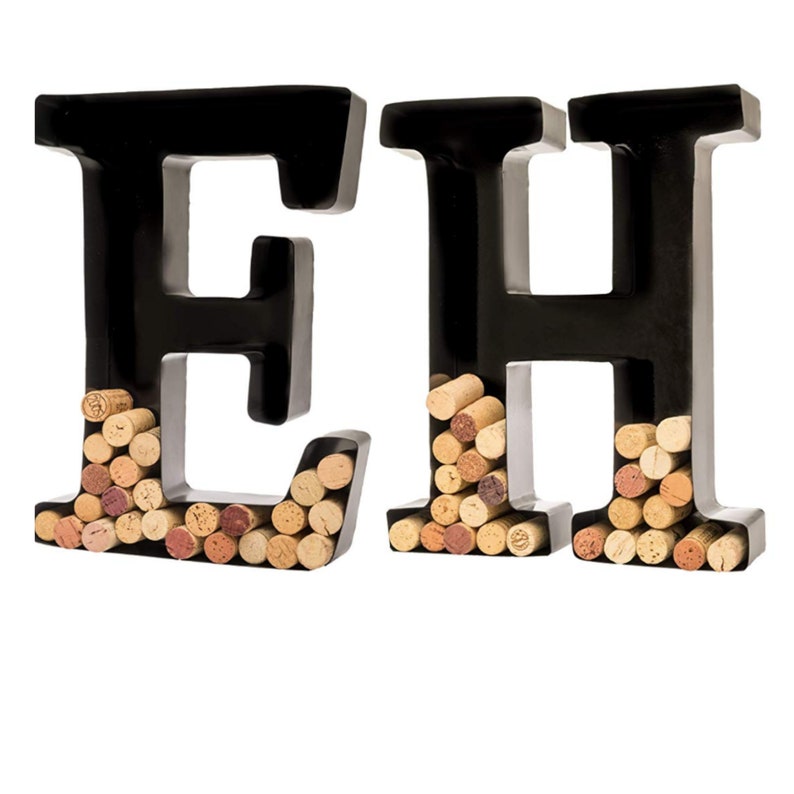 Monogram Metal Wine Letter Cork Holder All 4 Letters W I N E Etsy