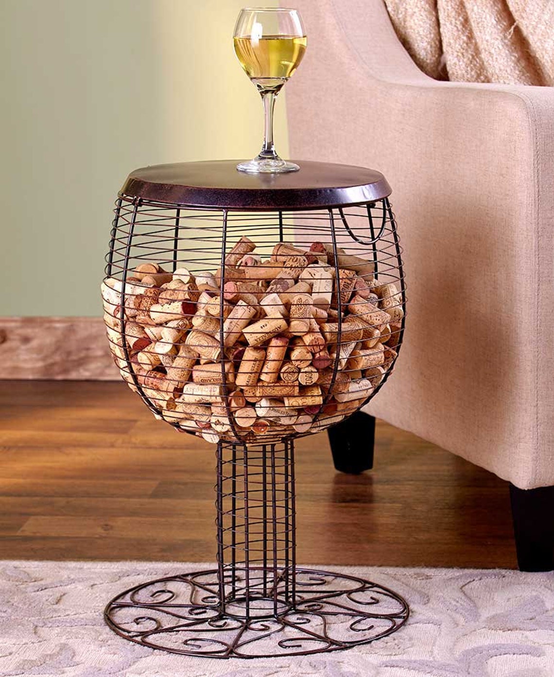 Wine Cork Holder Accent Tables End Tables with Storage Etsy