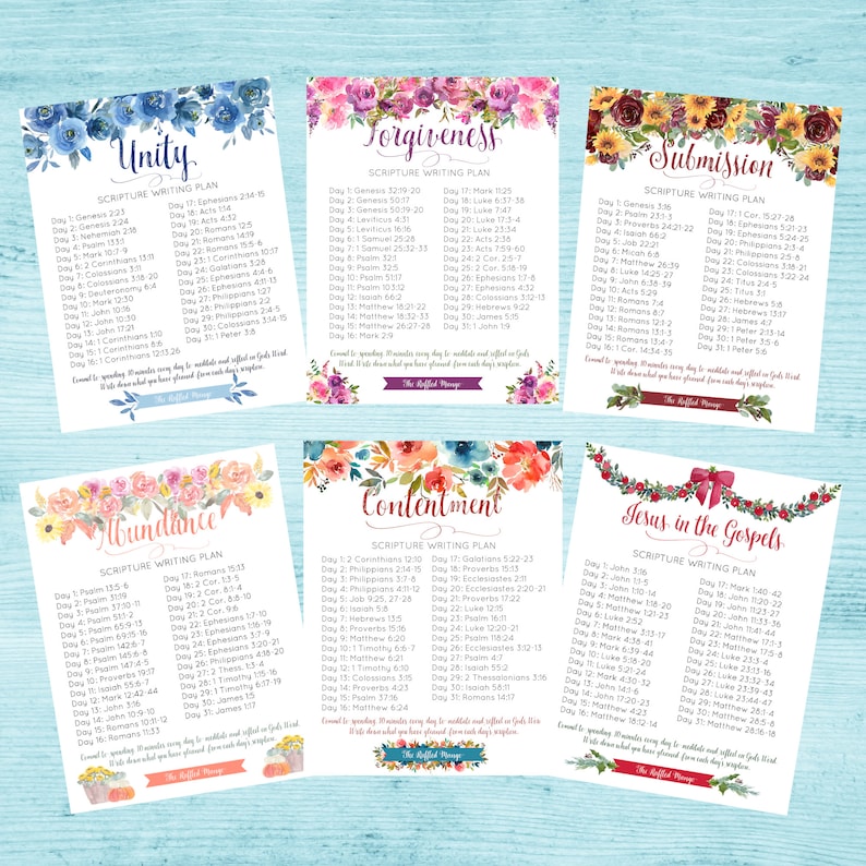 2021 Glorify Scripture Writing Plans Digital Download Group Etsy