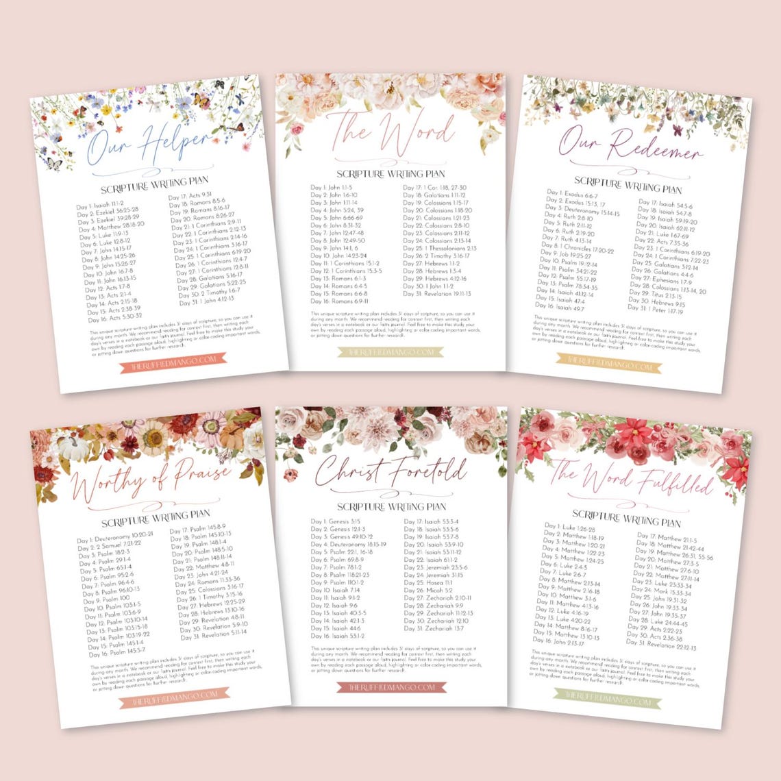2026 Behold Our God Scripture Writing Plans (digital Download ...