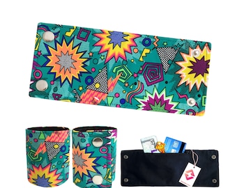 Poignet Wallet PowerGirl Teal Bracelet Cuff Bijoux Accessoire Arm Band Money Holder Hidden Pocket Purse Sport Wallet Mains Libres