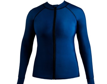 UPF 50, Rash Guard, Femme, Midnight Sky, Zipper, Top De Surf, Manches Longues, Maillot De bain, Protecteur Solaire, Maillots De Bain, Top De Bain | par ShadeSuits