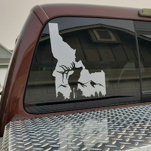 Idaho Elk Decal - Idaho Outdoors - ID Hunting 208 - Wildlife - Idaho Life Die Cut Laptop Vinyl Bumper Decal Sticker - Various Colors & Sizes