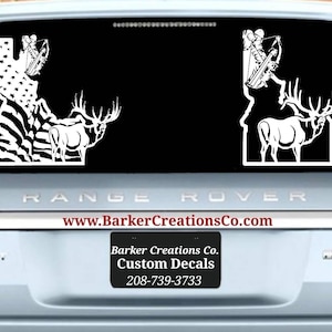 Idaho Decal - Idaho Bow Hunting Elk - Idaho 208 Hunter Elk Outdoors Archery Decal - Vinyl Exterior Decal Sticker - 2 Styles - Various Colors