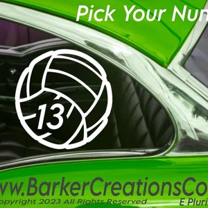 VolleyBall Number Decal | Volley Ball | Personalize Sticker | Gift Sticker | Custom Sport Decal | Various Colors & Sizes | BCC