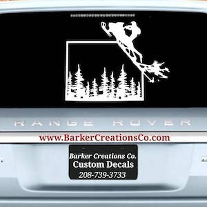 Wyoming Snowmobile Decal - Wyoming Sledding - Die Cut Exterior/Interior Vinyl Bumper Decal Sticker - Various Colors & Sizes
