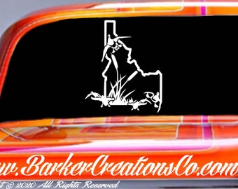 Idaho Decal - Idaho Ducks Interior Exterior Vinyl Decal Idaho Sticker - Duck Hunting - Duck Hunt - Shotgun - ID - 208 - Various Sizes