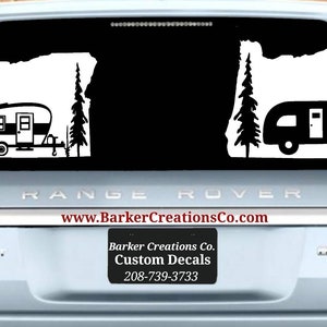 Oregon Decal - Oregon Camping With Trees - OR Camping RV 541 503 RV Decal - Vinyl Exterior Decal Sticker - 3 Styles - Various Colors & Sizes