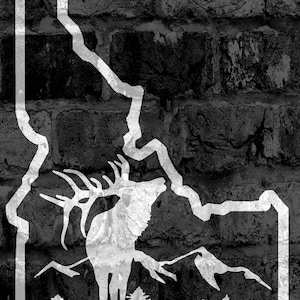 Idaho Decal Elk Outline - ID Elk - 208 Vinyl - Exterior / Interior Vinyl Decal Bumper Sticker - Idaho Hunting - Various Colors & Sizes